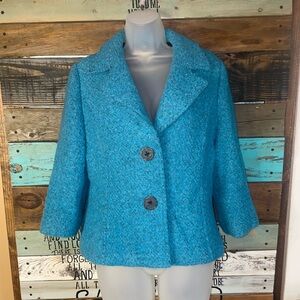 CAbi Wool Blend Beautiful Blue Blazer 10